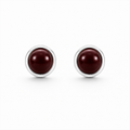 GILBI Garnet Small Studs in Silver