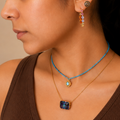 GILBI Emerald cut Hessonite Pendant