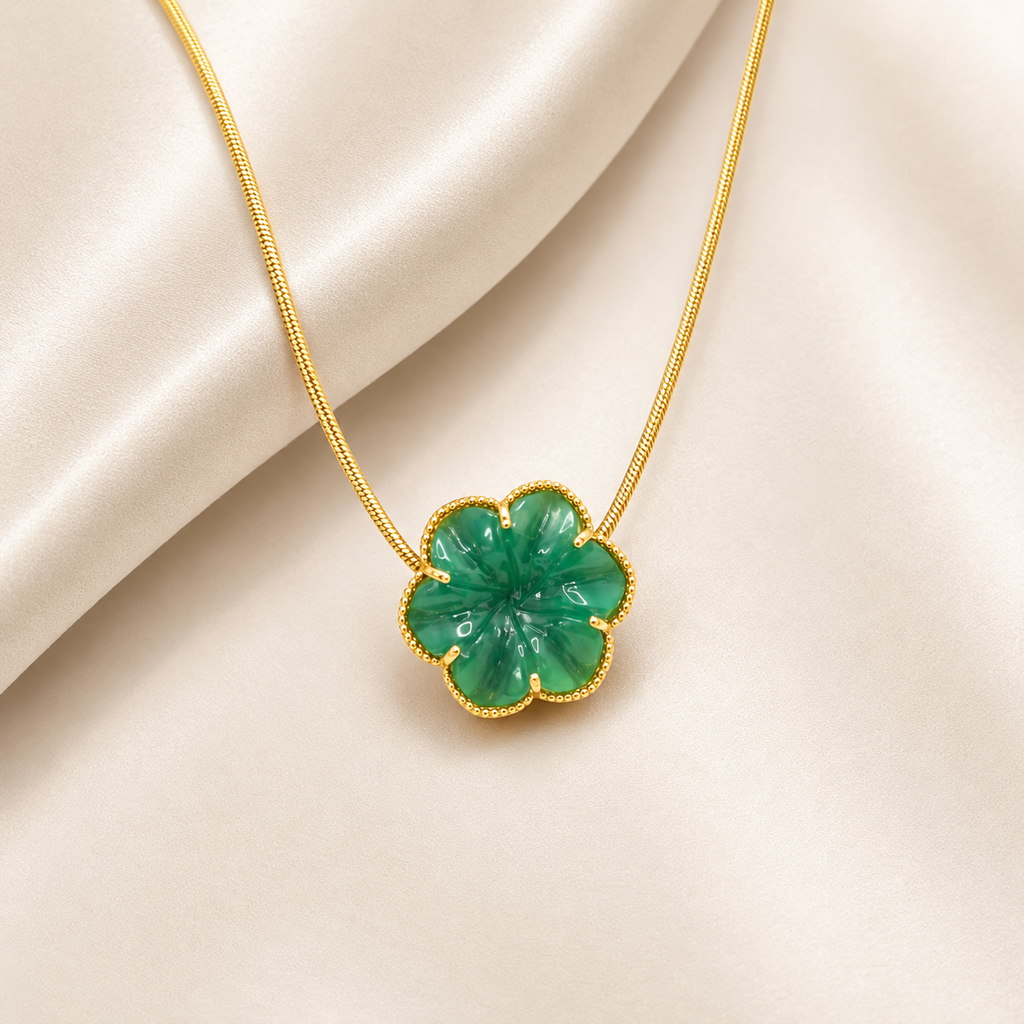 GILBI Floating Floral Green Topaz Pendant