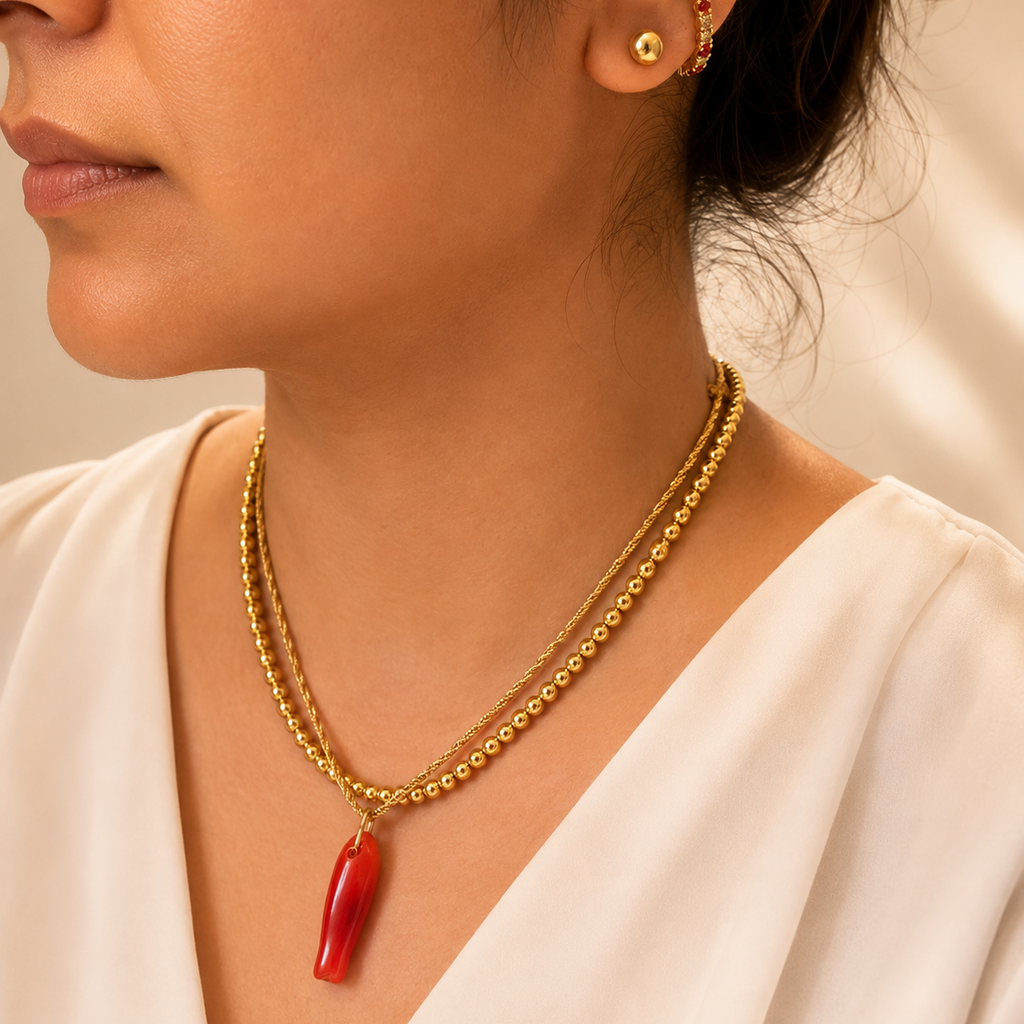 GILBI Carnelian Lucky Fat Fish Hook Pendant