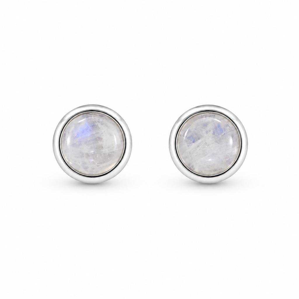 GILBI Moonstone Big Studs in Silver