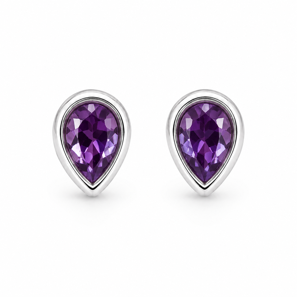 GILBI Amethyst Studs in Silver