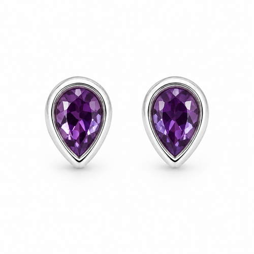 GILBI Amethyst Studs in Silver