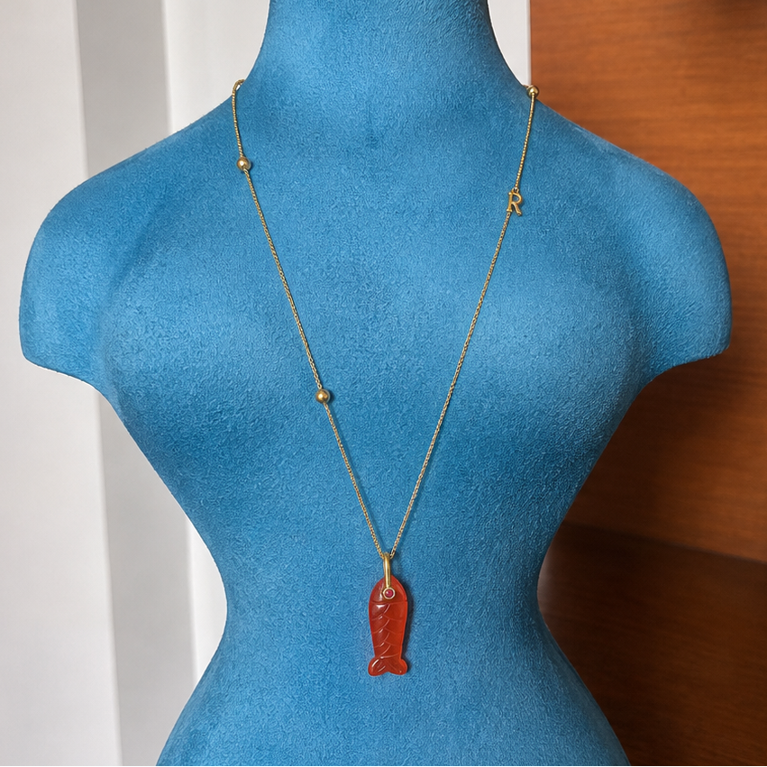 GILBI Carnelian Lucky Fish Pendant