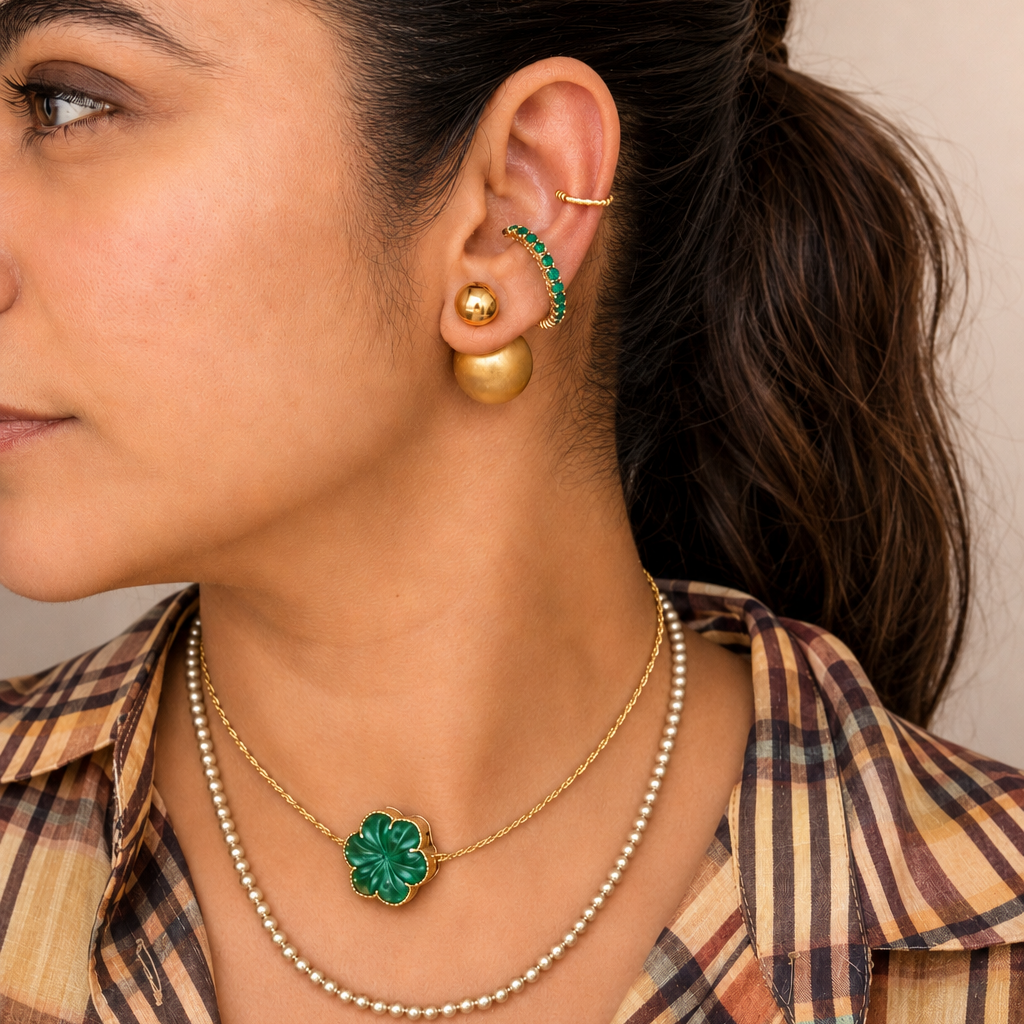 GILBI Floating Floral Green Topaz Pendant