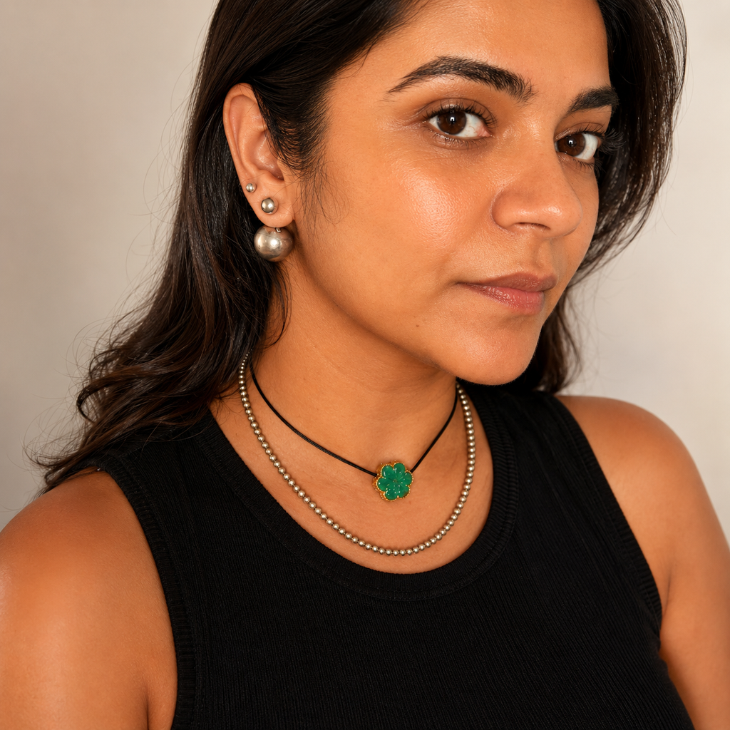 GILBI Floating Floral Green Topaz Pendant