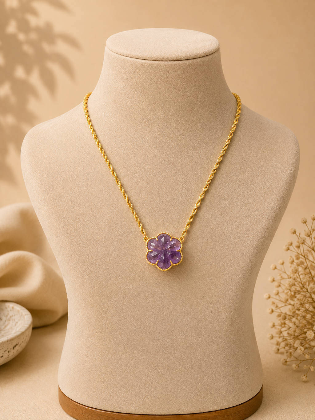 GILBI Floating Floral Light Amethyst Pendant