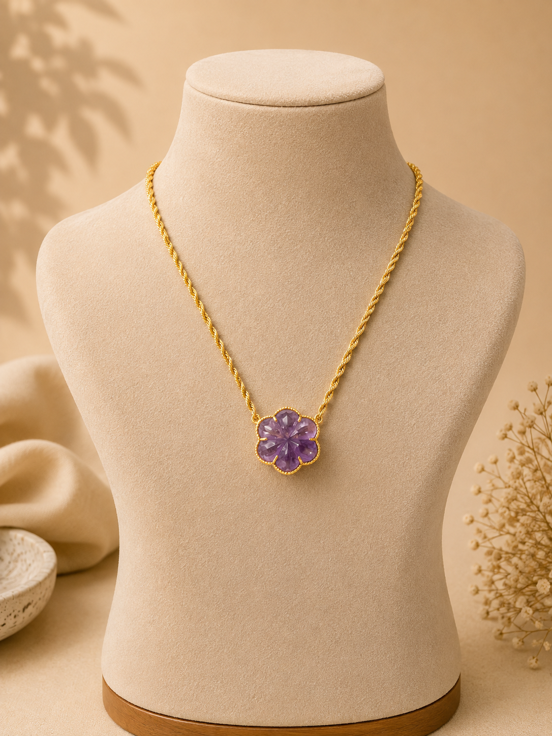 GILBI Floating Floral Light Amethyst Pendant