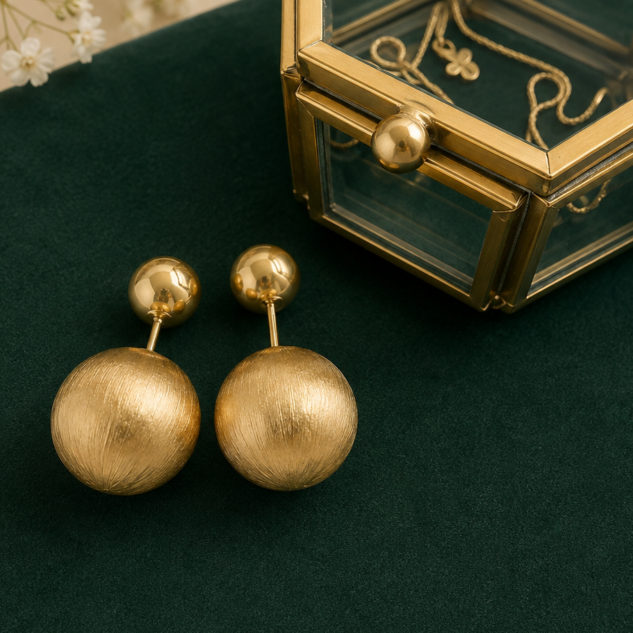 GILBI Double Sphere Gold Studs
