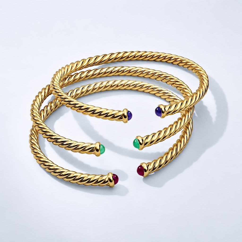 GILBI Gold Rope Birthstone Bangle