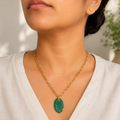 GILBI Green Onyx Hamsa Hand Pendant