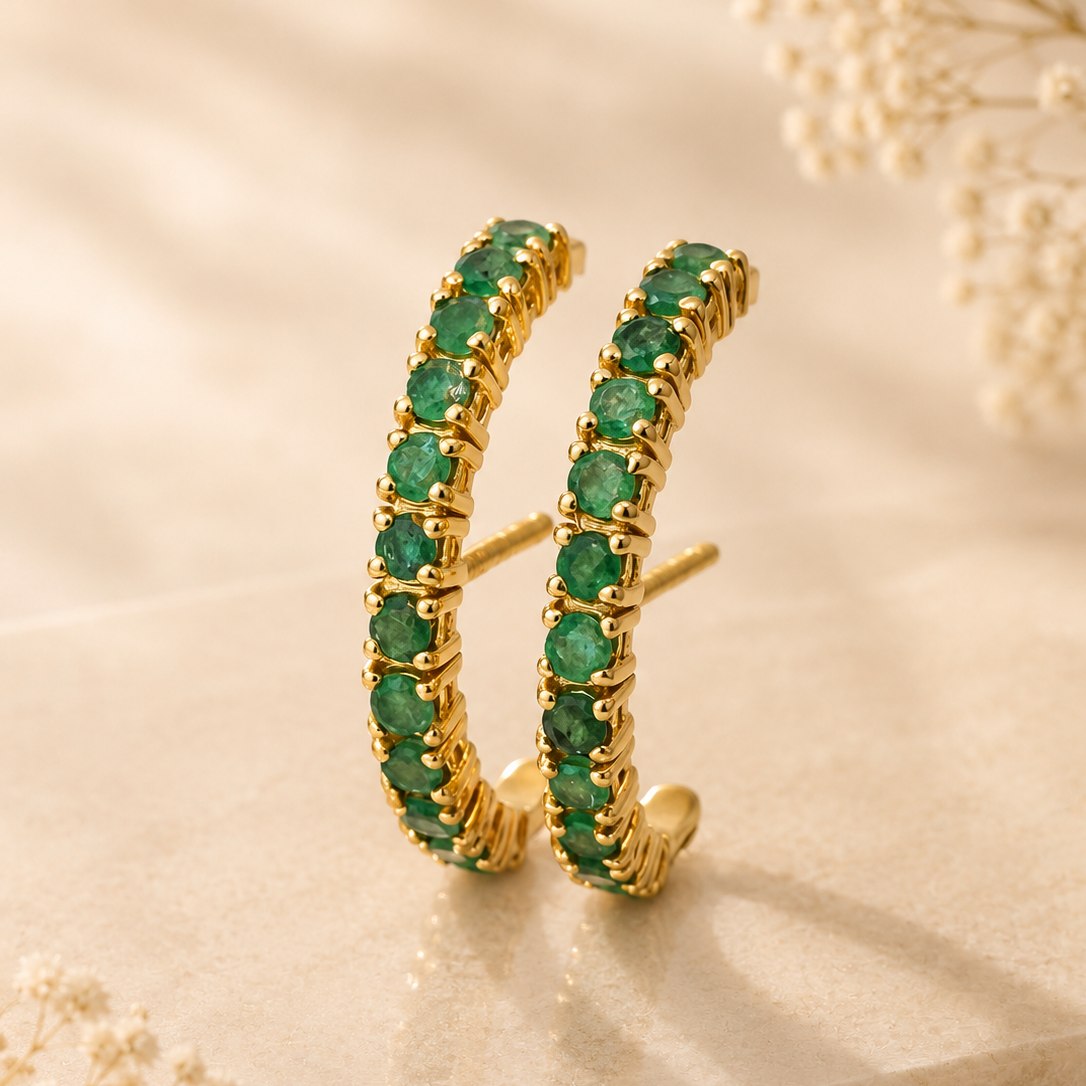 GILBI Emerald Luna Ear Cuffs