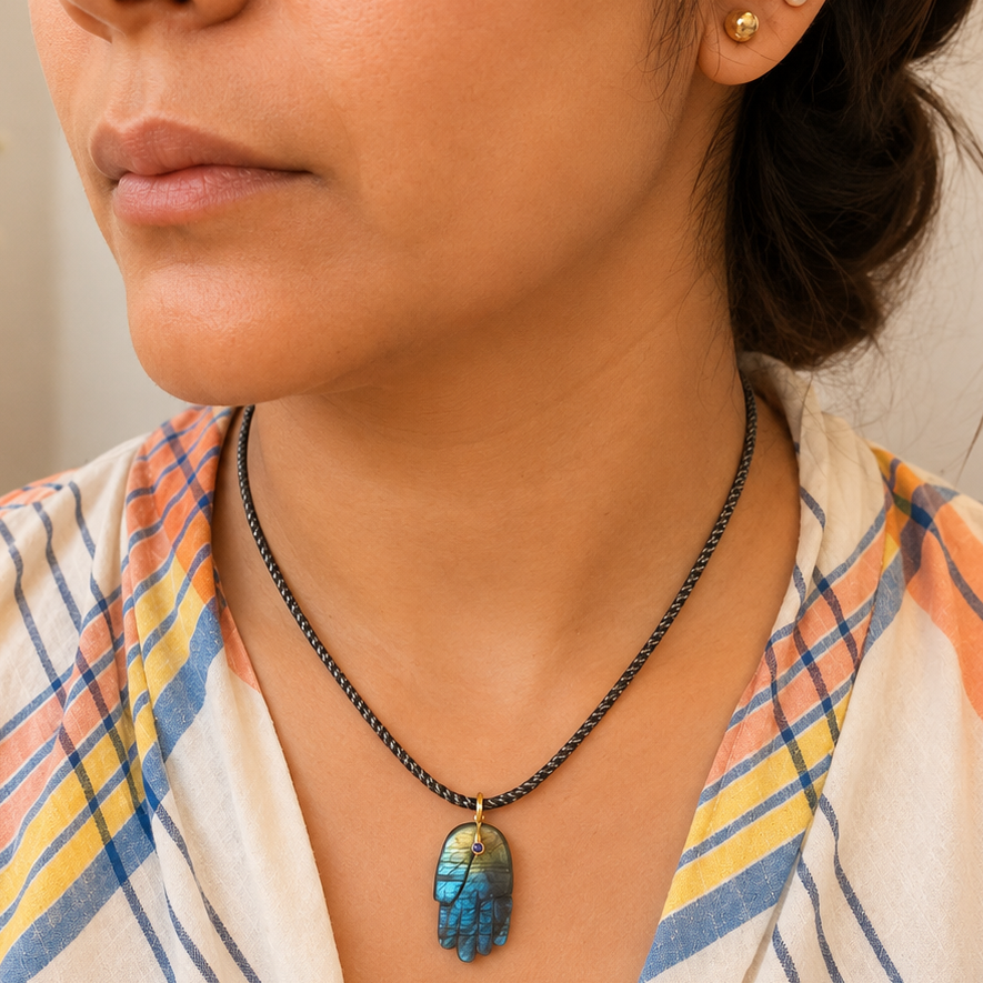 GILBI Labrodite Hamsa Hand Pendant