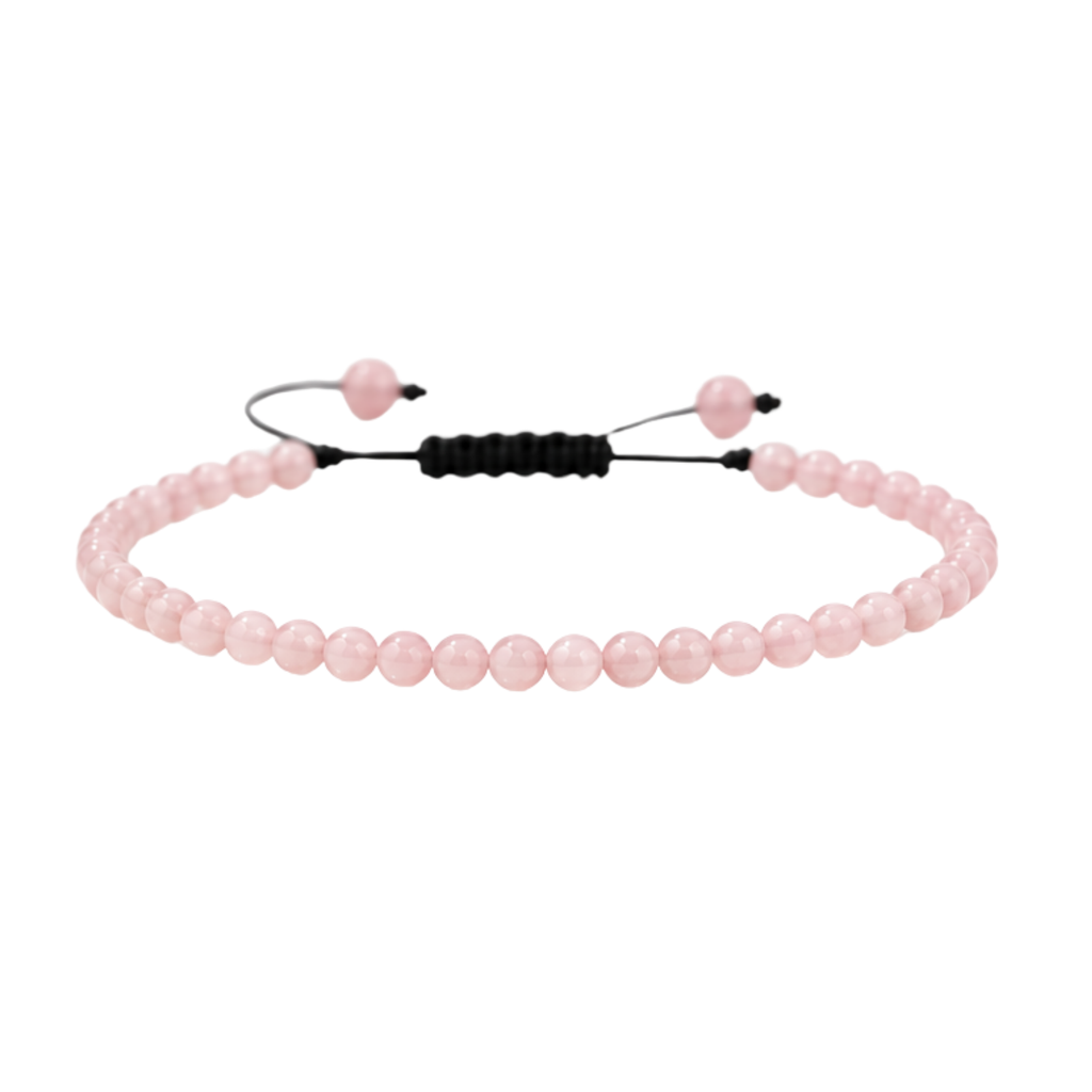 GILBI Natural Rose Quartz Woven Bracelet