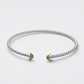 GILBI Silver Rope Birthstone Bangle