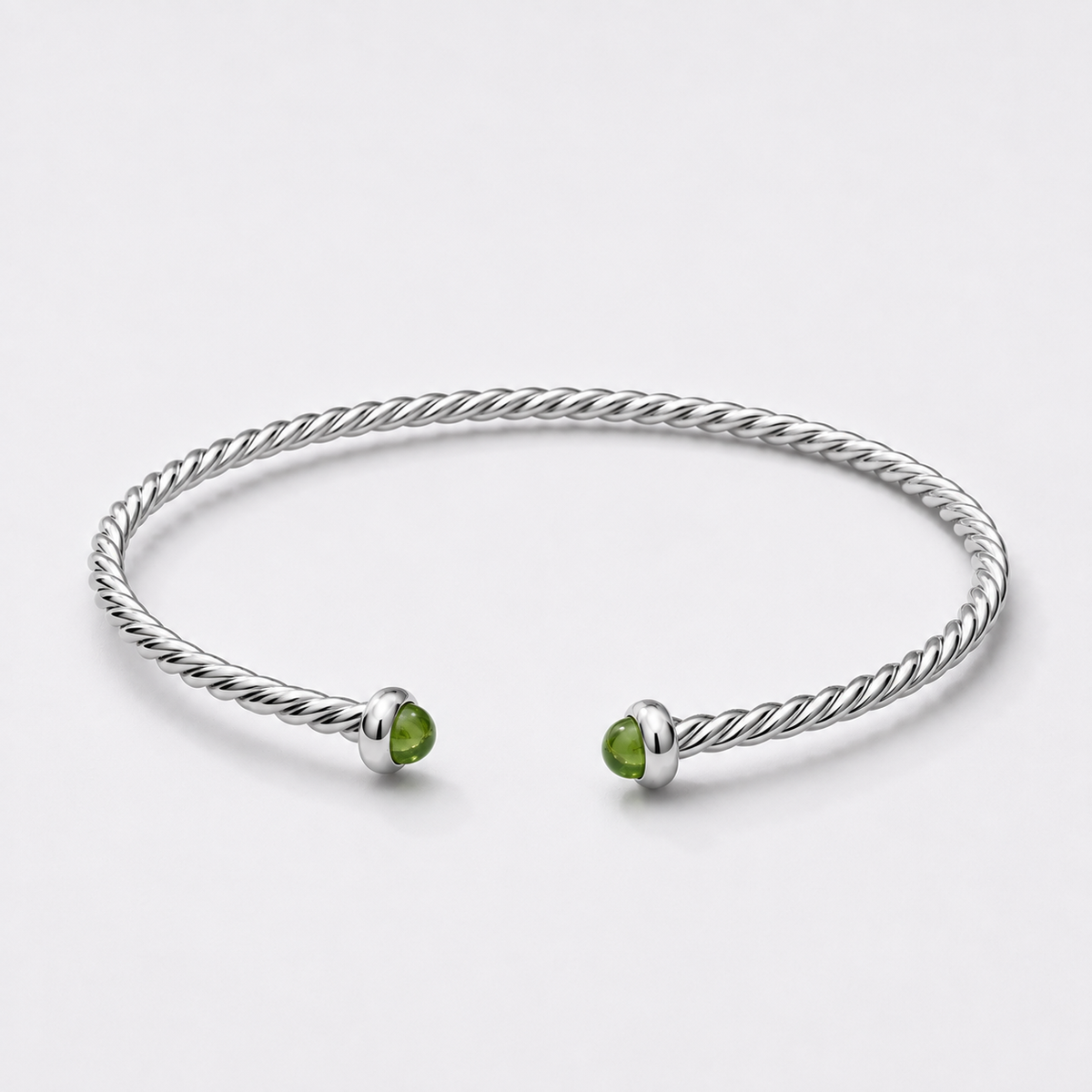 GILBI Silver Rope Birthstone Bangle