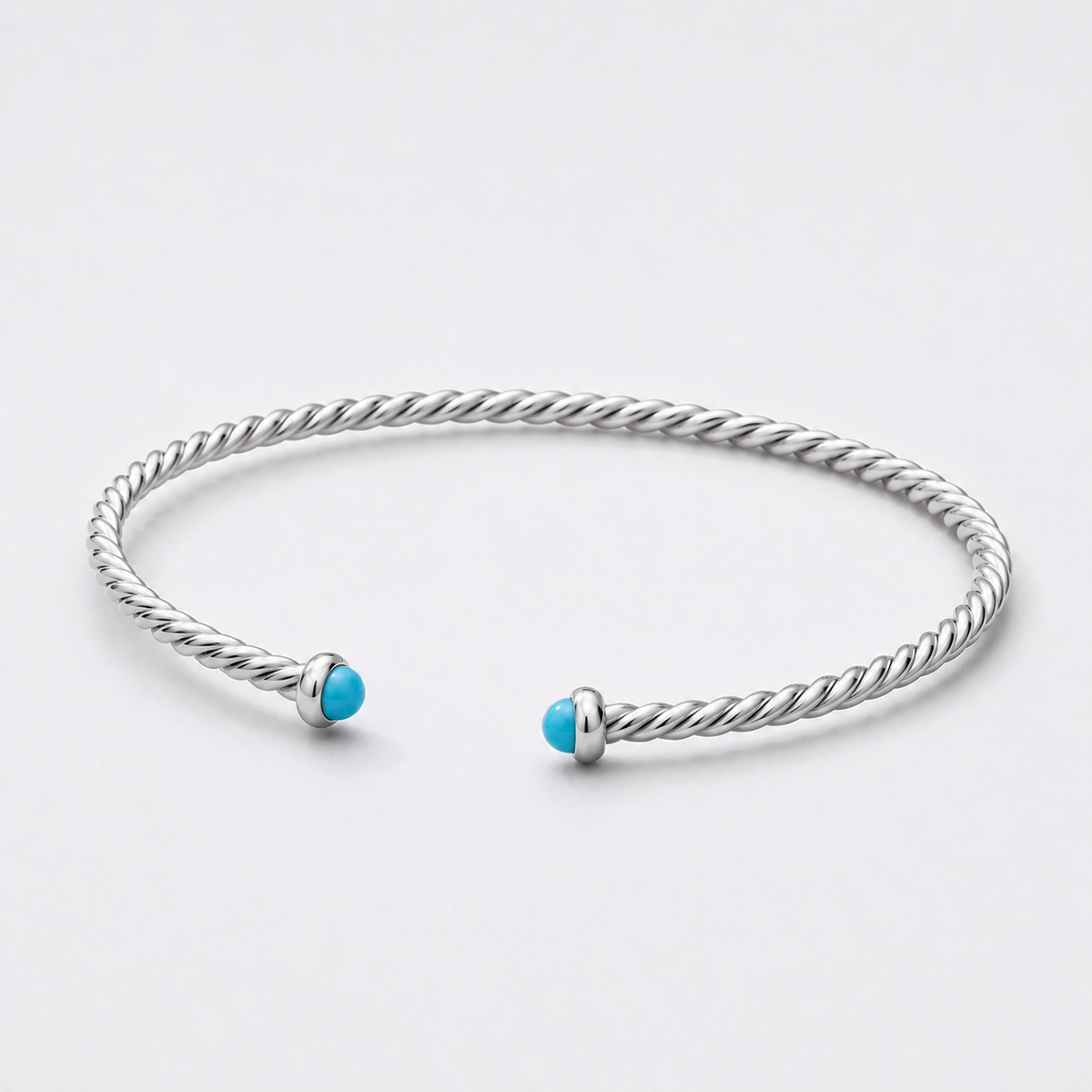 GILBI Silver Rope Birthstone Bangle