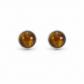 GILBI Tiger Eye Small Studs in Silver