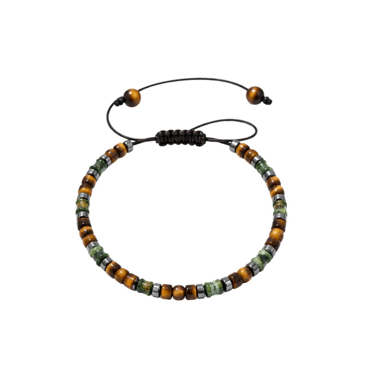 GILBI Natural Tiger Eye African Pine Woven Bracelet