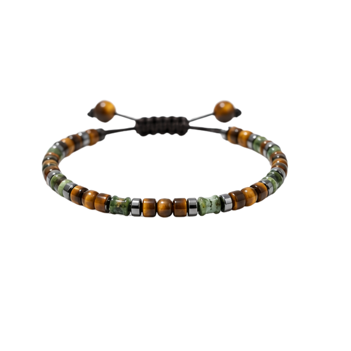 GILBI Natural Tiger Eye African Pine Woven Bracelet